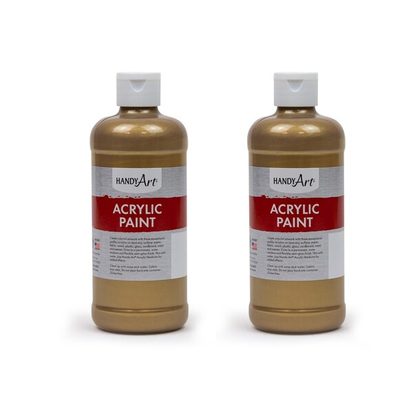 Handy Art Metallic Acrylic Paint 16 oz., Gold, 2PK 101-162 - main